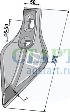 Стрельчатая лапа "OTMA" 120мм