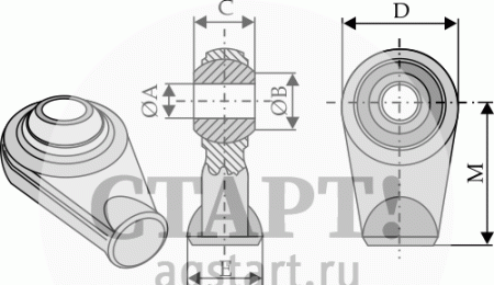 Шаровые шарниры для верхних тяг - для приваривания