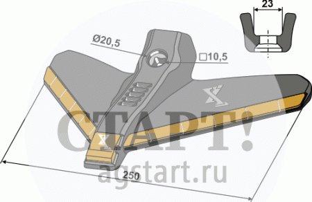 Лапа стрельчатая 250мм - Карбид