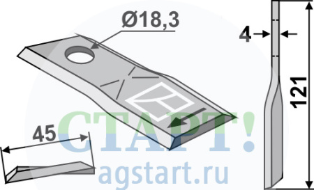 Нож роторной косилки