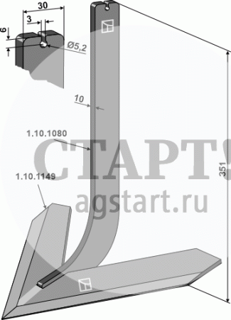 Cтойка с лапой 300мм