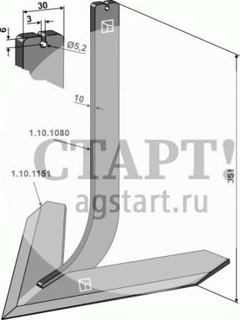 Cтойка с лапой 340мм