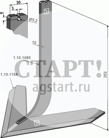 Cтойка с лапой 400мм