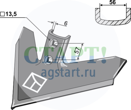 Лапа стрельчатая 355 x 6