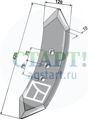 Передний лемех для стрельчатых лап