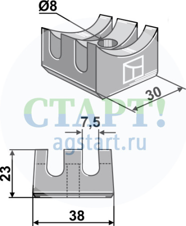 Кронштейн предусм. для 10.HS-E1 - 10.HS-E2