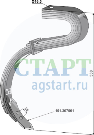 Стойка в сборе с лапой - 4 1/2 слойная