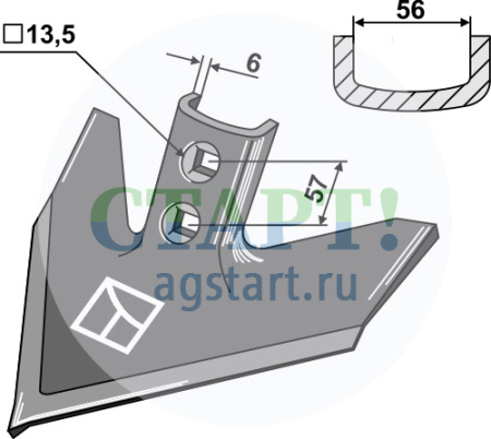 Стрельчатая лапа 200 x 6