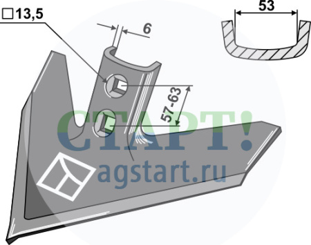 Лапа стрельчатая 254х6мм