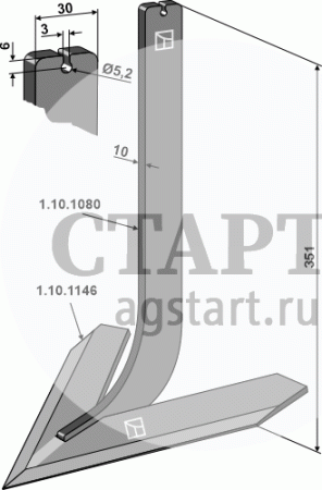 Cтойка с лапой 240мм