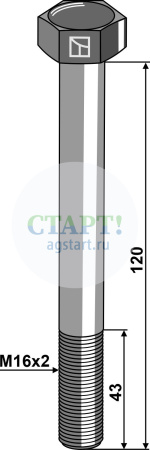 Срезной болт М16 без гайки