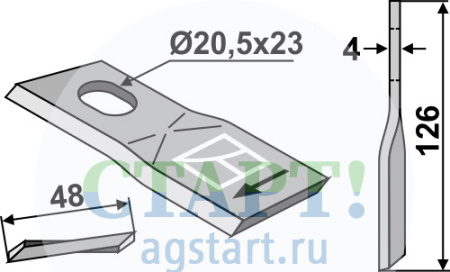 Нож роторной косилки