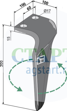 Зуб ротационной бороны