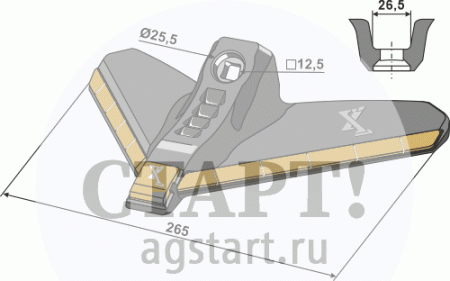 Лапа стрельчатая 265мм - Карбид