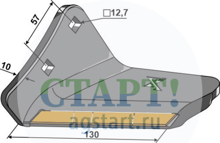 Односторонняя  стрельчатая лапа - левая  - Карбид