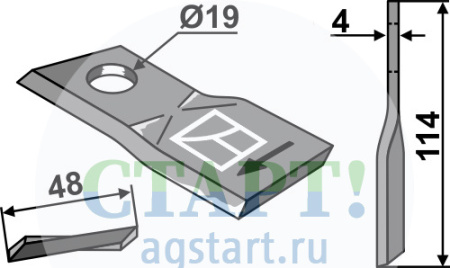 Нож роторной косилки